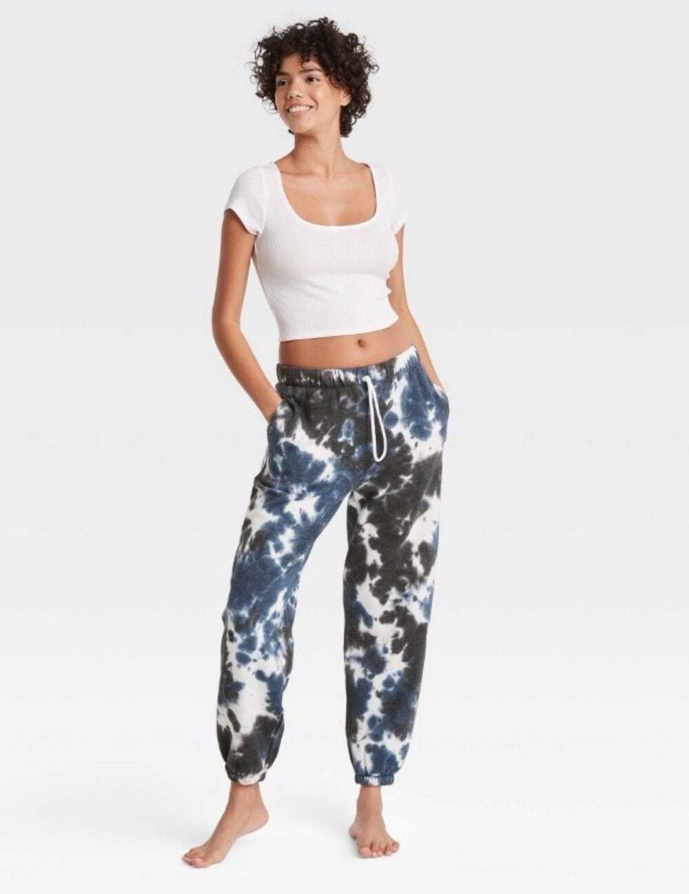 Colsie Cozy Navy Blue and Black tie dye Fleece lounge set (bottoms = S, top = M)